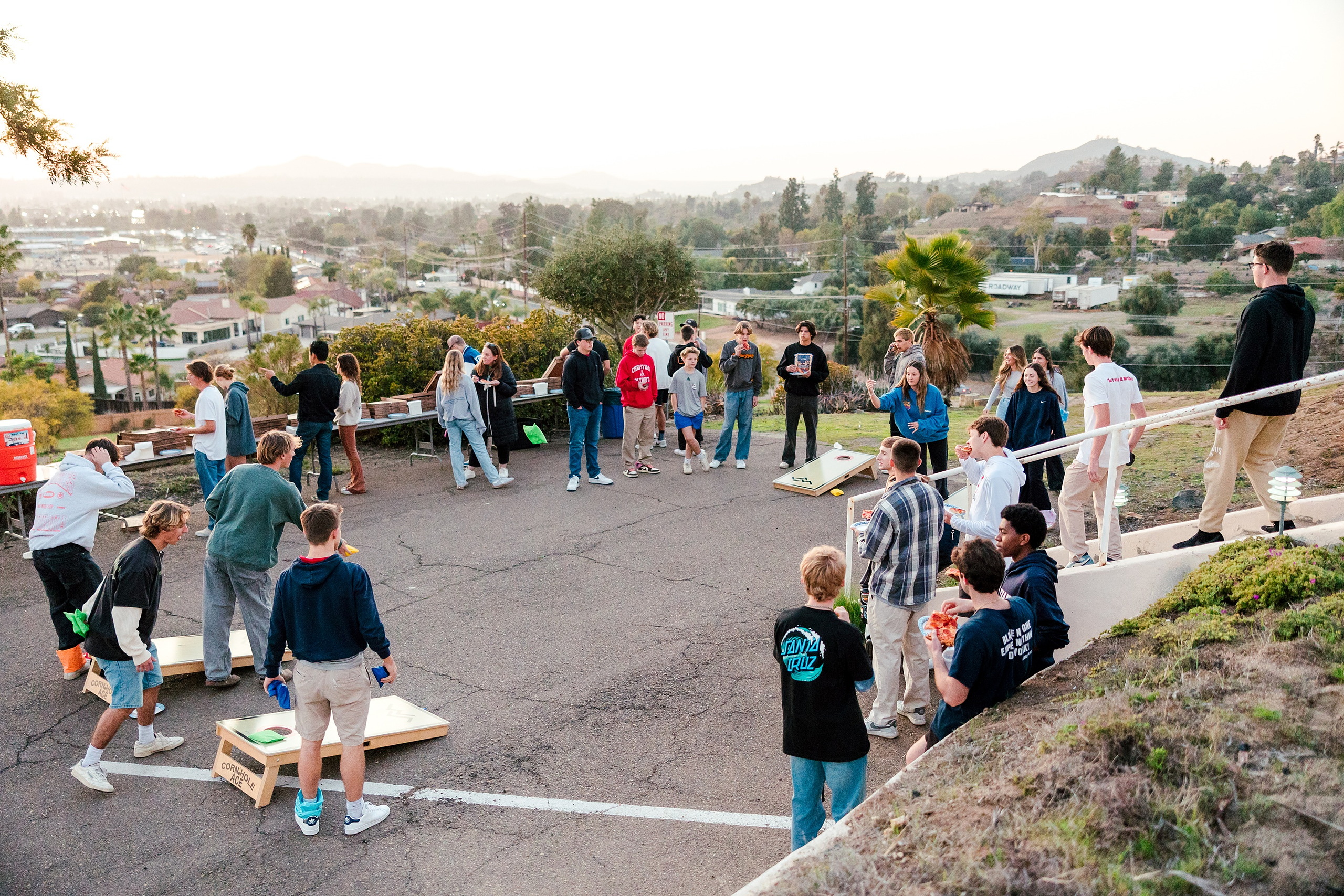Spiritual Emphasis Week 2025 — 33 Students play cornhole and yard games at outdoor Seminary event