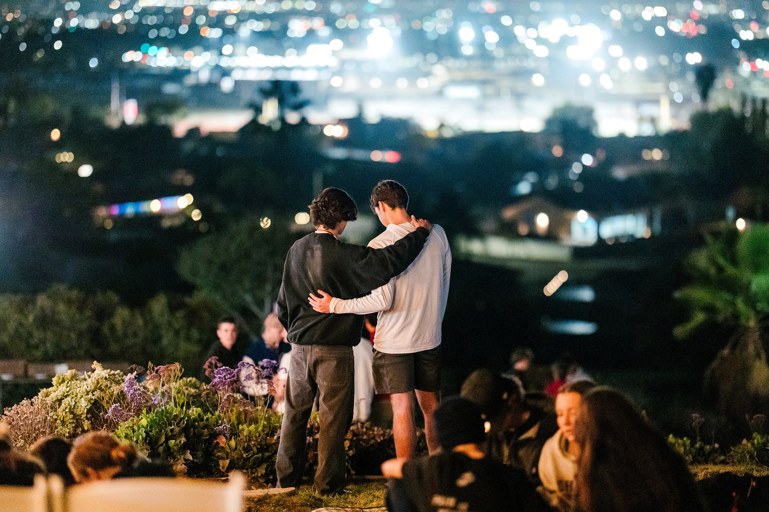 Spiritual Emphasis Week 2025 — 54 Students gathered close together during final evening worship gathering
